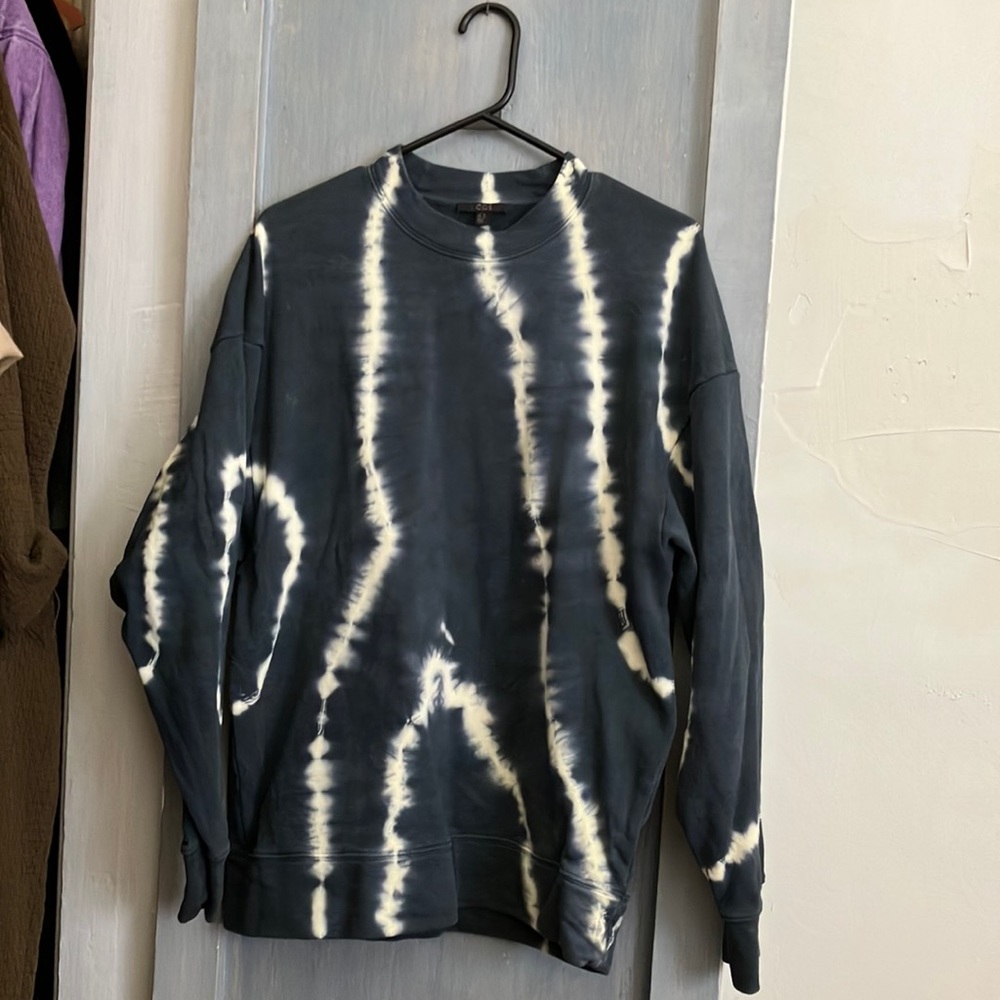 COS Sweatshirt, teal and tie-dye, fits oversized